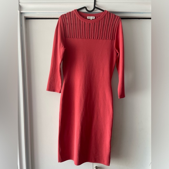 REISS, Kadriana Sheer Stripe Knitted Dress - Picture 5 of 8